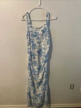 Blue Floral Maxi Slip Dress - Elegant Summer Style
